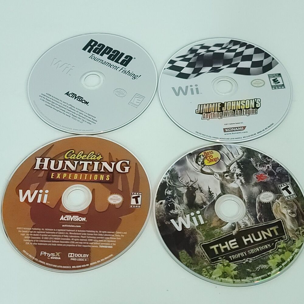 Nintendo Wii Games Lot of 4 Bundle Hunting Expeditions the hunt Rapala Jimmie